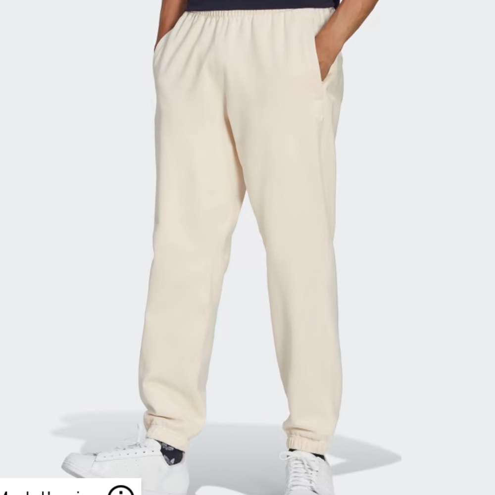 ADIDAS NWOT PREMIUM ESSENTIALS SWEAT PANTS design Men’s small cream cotton poly